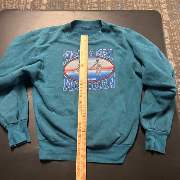 Mighty Mackinac Bridge Michigan Crewneck UP Upper Peninsula - Picture 2 of 3
